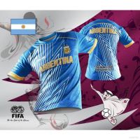 NEW New 22/23 Qatar World Cup Argentina Fans Casual Sports T-shirt Short Sleeve Unisex Large a