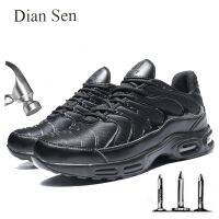 Diansen Safety Shoes Men Waterproof Steel Toe Work Boot Lightweight Air Cushion Shock Absorption Anti-smash Construction Sneaker