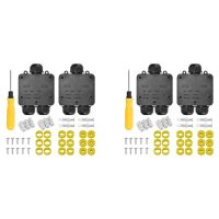 2Set Waterproof Junction Box IP68 Outdoor Gland Electrical Junction Box With 3 Cable Connector For 4-15 Mm Cable Retail Electrical Connectors