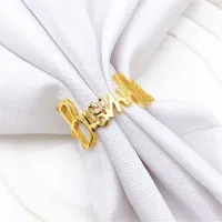 6 PCS new English letter Bismillah napkin ring ho restaurant family tabletop ornaments free shipping spot