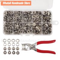 100pcs 9.5mm Metal Prong Snap Button Press Prong Fastener Studs With Pliers Set Kits For Clothes Garment Sewing Bags Shoes Haberdashery