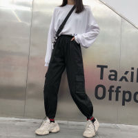 Fashion Pocket White Womens Cargo Pant Streetwear High Waist Long Pants Vintage Straight Harajuku 2021 Casual Loose Trousers