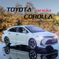 1/32 Toyota Corolla รถ Diecast รุ่นโลหะผสมสังกะสีรถของเล่นสำหรับ3ปีขึ้นไปแสงและเสียงของขวัญวันเกิดสำหรับเด็กคอลเลกชั่นของเล่นดึงกลับของเล่นสำหรับเด็กผู้ชาย