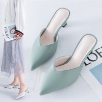 ❄ xing lu nan Womens Low Heel Half Shoes Ladies Fashion Pointed Mules Heels 5CM
