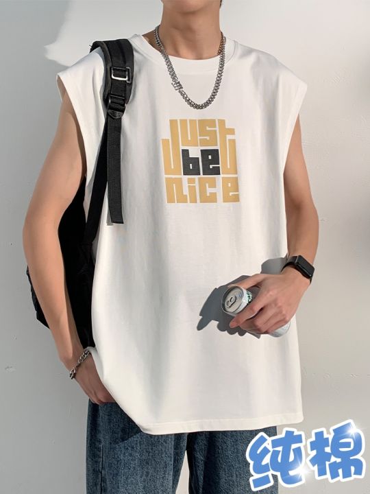 original-sleeveless-t-shirt-mens-summer-thin-section-loose-trendy-ins-sports-vest-outerwear-american-style-vest-short-sleeve