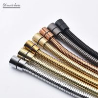 Black Shower Hose Bathroom Fitting Stainless Steel Soft Bath Tube 1.5 Meter Water Pipe Chrome Flexible Pipe Wires Leads Adapters