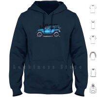 4dr Jk Unlimited-Blue Hoodies Long Sleeve Rubicon Jk Muddy Jl Sketch Line Art Overland Offroad 4x4