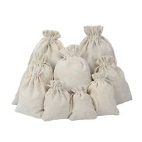 10PCS (11 Size) Linen Jute Cotton Drawstring Gift Bags Jewelry Linen Drawstring Bag Birthday Wedding Party Candy Jute Gift Pouch