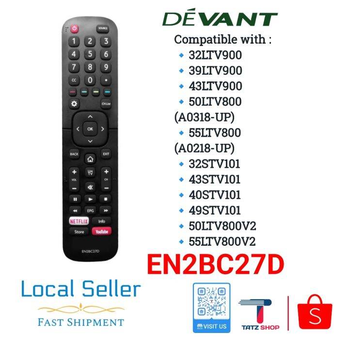For EN2BC27D Original Remote Control New EN2BC27D for Devant Smart TV