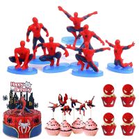 【CW】✳☢♝  Cartoon 7p/set plastic action figure spiderman party model supplies ornaments kids birthday cake decoration