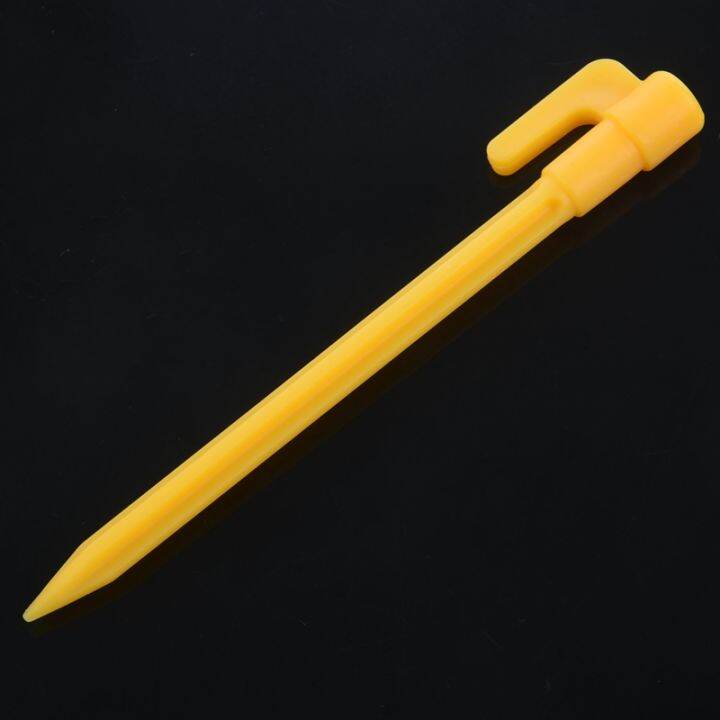 10pcs-camping-tools-plastic-tent-pegs-nails-sand-ground-stakes-outdoor-camping-tent-awning-yellow-tent-accessories