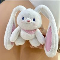 Pulling Rabbit Plush Doll Key Chain Soft Stuffed Baby Toys Plush Bunny Rabbit With Pulling Ears Car Keychains Schoolbag Pendant