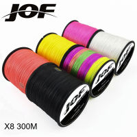 JOF แบรนด์6สีเส้นใยหลายเส้นแบบสำหรับถักเปียเอ็นตกปลา4เส้นถักเปีย10เส้น80LB ยาว300เมตร