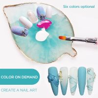 1pc Leaf Shape Resin Nail Color Palett Gel Polish Pallet Mixing Board Drawing Paint Plate Nails Art Display Shelf Manicure Holde