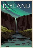 Retro Iceland Startifoss Travel ภาพพิมพ์ศิลปะโปสเตอร์ผ้าไหม0726ของตกแต่งผนังบ้าน