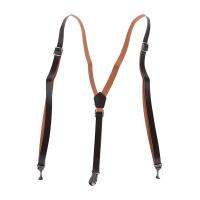 Coffee Faux Leather Adjustable Band Suspenders Braces