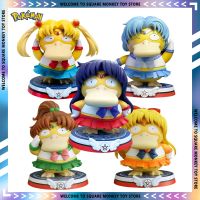 ZZOOI Pokemon Psyduck Cos Sailor Moon Sailor Mercury Anime Action Figure Cartoon Kawaii Figurine Anime 13cm Pvc Model Toy For Kid Gift