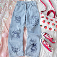 Women Jeans 2021 Harajuku Streetwear Hip Hop High Waist Trousers Leisure Baggy Vintage Blue Femme Jeans Mom Straight Denim Pants