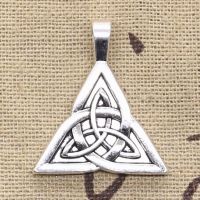 6Pcs Charms Irish Knot Amulet Talisman 28X24mm Antique Bronze Silver Color Pendants DIY Making Finding Handmade Tibetan Jewelry