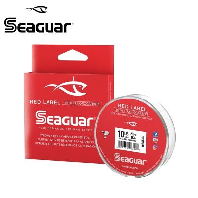 Seaguar เอ็นตกปลาฟลูออโรคาร์บอน4/6/8/10/12/15LB ทดสอบฉลากสีแดงคาร์บอนไฟเบอร์ Monofilament สายสายลีดเดอร์