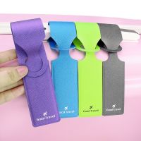【DT】 hot  2PCS PU Luggage Tags ID Address Label Holder Boarding Pass Suitcase Baggage Check-In Name Tag Portable Airplane Travel Accessory