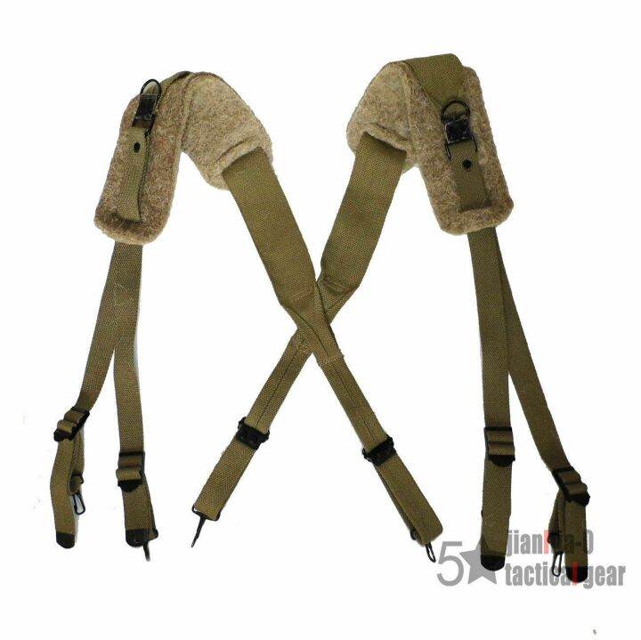 WWII US ARMY STANDARD M1936 X SUSPENDER STRAP WITH FELT SHOULDER PAD