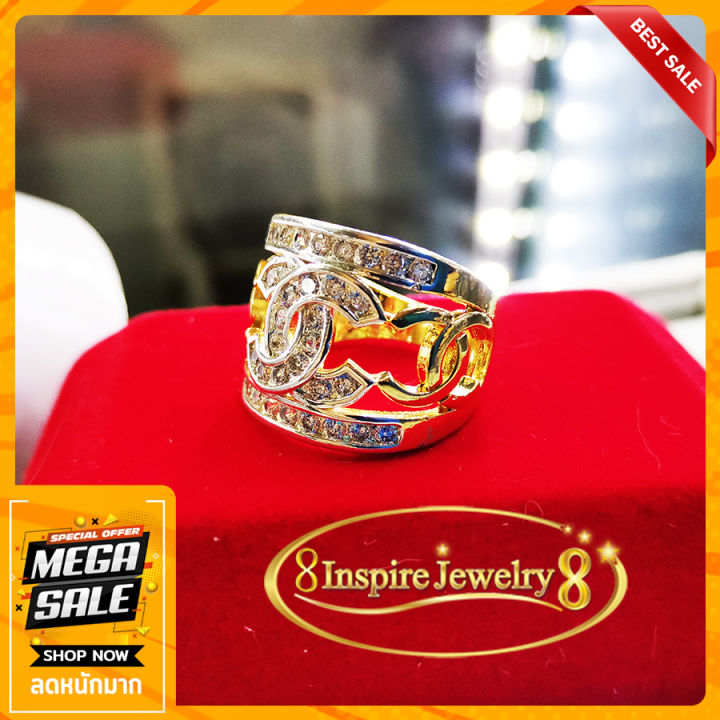 inspire-jewelry-แหวนงานแฟชั่นอินเทรน-ฝังเพชร-cz-งานจิวเวลลี่-สวยงาม-ปราณีต