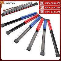 UMMEAX ที่เก็บประแจซ็อกเก็ต "3/8" 1/4 "1/2 6ชิ้นที่ใส่พลาสติกสีแดงสีน้ำเงินตัวจัดการเบ้าเก็บของทนทานที่ยึดแขนเครื่องมือโรงรถ