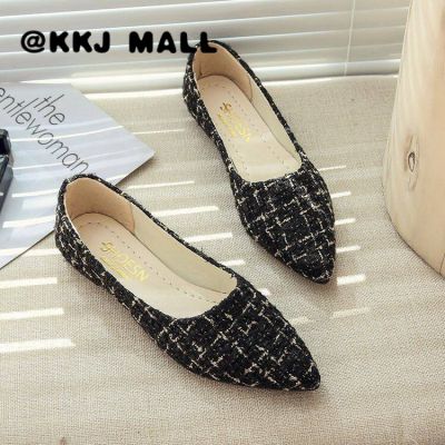 KKJ MALL Ladies Flat Shoes 2021 New Pointed Shallow Mouth All-match Fashion Work Shoes Korean Simple Casual Shoes