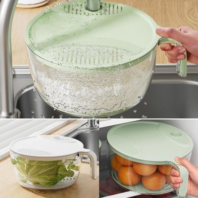 【CC】 Sink Strainer Basket Multifunctional Washing Organizer With Lid Vegetables Rice Accessories