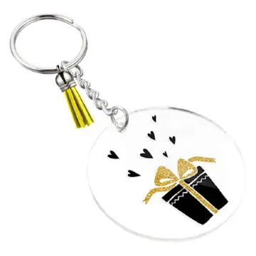 200pcs DIY Acrylic Keychain Set Transparent Acrylic Keychain Blanks  Pendants Tassel Keychain Personalized DIY Crafts Projects