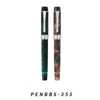 PENS 355เรซิ่นลูกสูบน้ำพุปากกาอิริเดียมวิจิตรปลายปากกา0.5มิลลิเมตรเงินคลิปหมึกปากกาธุรกิจที่สวยงามสำนักงานการเขียนของขวัญชุดปากกา