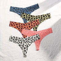 Sexy Leopard Print T-Back T-Shaped Panties Seamless Underwear Womens Ice Silk Breathable Quick-Drying Sports T-Back Pure Cotton2023