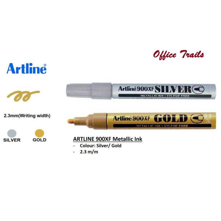 Artline 900XF Metallic Ink Silver, Gold 2.3mm Lazada PH
