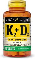 Mason Natural, Vitamin K2 Plus Vitamin D3, 100 mcg, 100 Tablets