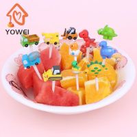 6/8Pcs Kids Fruit Picks Needle Stick Toothpicks Mini Creative Fruit Cake Dessert Food Forks Lunch Box Decor Bento Access