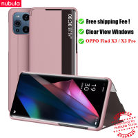 NUBULA เคส X3 OPPO Find X3 Pro,แบบฝาพับเคสฝาพับหนัง Hp Oppo Find X3 Pro ใสช่องดูหน้าจอบิ้วอินสำหรับ X3 OPPO Find | ค้นหา X3โปร