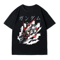 เสื้อยืดแขนสั้นอนิเมะ Unicorn Mobile Suit Gundam ครบรอบ 40 ปี ผ้าฝ้ายลิมิเต็ดใหม่