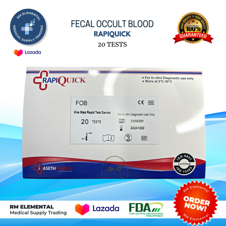 FOBT / FECAL OCCULT BLOOD RAPIQUICK 20 TEST | Lazada PH