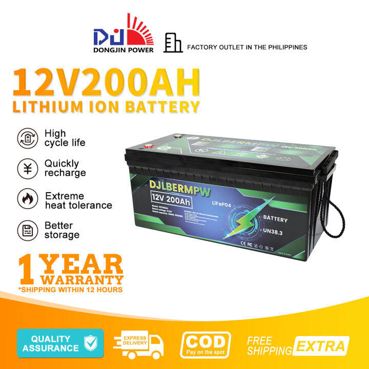 DongJin Power 12V200Ah LiFePO4 Lithium Battery for Trolling Motor Boat ...