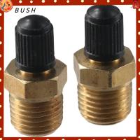 BUSH 2PCS ถังเติมน้ำ วาล์วเติมลม NPT 1/4" ทองเหลืองเบิ้ล เครื่องอัดอากาศ วาล์วชุบนิกเกิล ทนทานต่อการใช้งาน วาล์ว Schrader วาล์วถัง1/4" รถสำหรับรถ