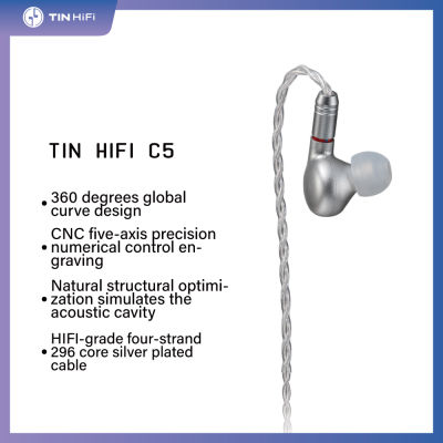 TINHIFI C5 HiFi Audiophile IEM ที่กำหนดเอง Balanced Armature Driver หูฟังชนิดใส่ในหู0.78มม. 2Pin CNC วัสดุอลูมิเนียม