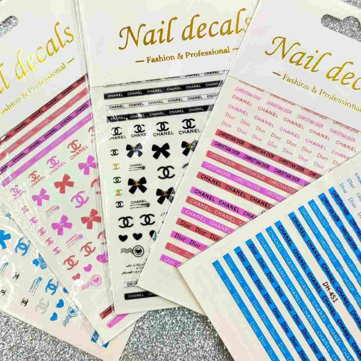Chanel And Dior Brand Nail Art Sticker Sheets (DH-450)