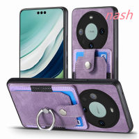 เคสโทรศัพท์กันกระแทกสำหรับ Huawei Mate 60 Pro,อุปกรณ์ป้องกันเลนส์กันรอยนิ้วมือไม่ติดที่ช่องเสียบบัตรเป็นหนังเป็นมิตรกับผิวหรูหราตัวดูดแม่เหล็ก