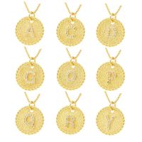 hotx【DT】 CZ Round Necklaces Gold Color 26 Initial Pendant Necklace Jewelry 2021