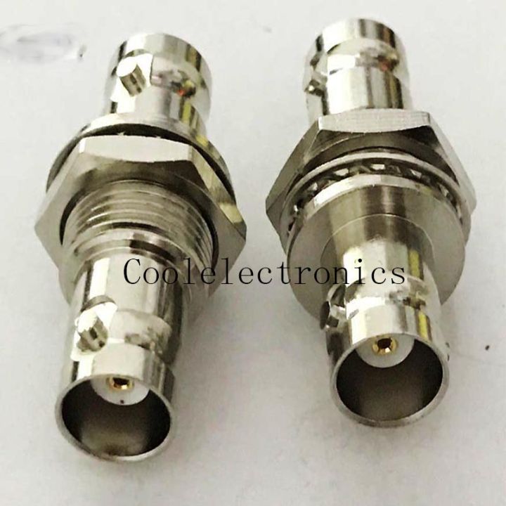 2pcs BNC female Nut to BNC Jack Nut Panel Mount RF Coax Cable Connector Adapter 50ohm