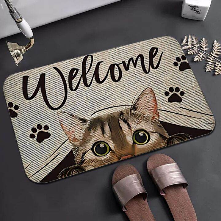 welcome-cat-entrance-door-mat-non-slip-kitchen-mat-balcony-decoration-rugs-living-room-bedroom-mats-doormats-home-prayer-rug