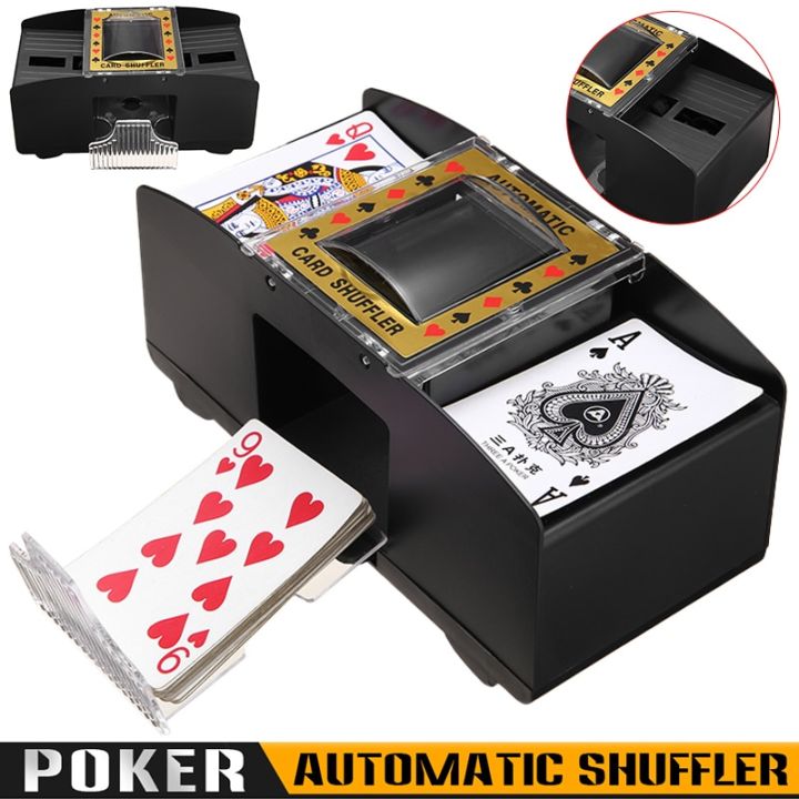 new-1pc-black-2-decks-automatic-card-shuffler-durable-portable-board-games-poker-sorter-machine-dispenser