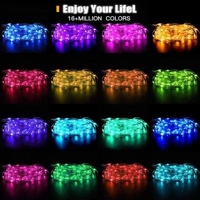 【cw】 2/5/10/15/20M Smart RGB Fairy String Light APP Bluetooth Control Waterproof USB Copper Wire Lights 16 Colors New Year Decoration ！