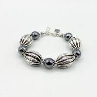 DSP สร้อยข้อมือเงินมะเฟืองเงินร้อยเทราเฮิร์ต หินนำโชค: DSP 925 Sterling Silver Terahertz Gemstone Bracelet [CFS0010]